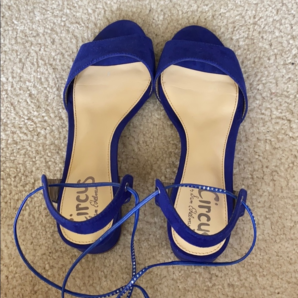 New blue Sandals with wrap tassels